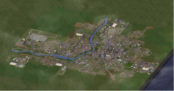 Vue générale de Tarbonne et de sa banlieue