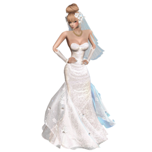 Alice Rockfeller dans une robe de mariée